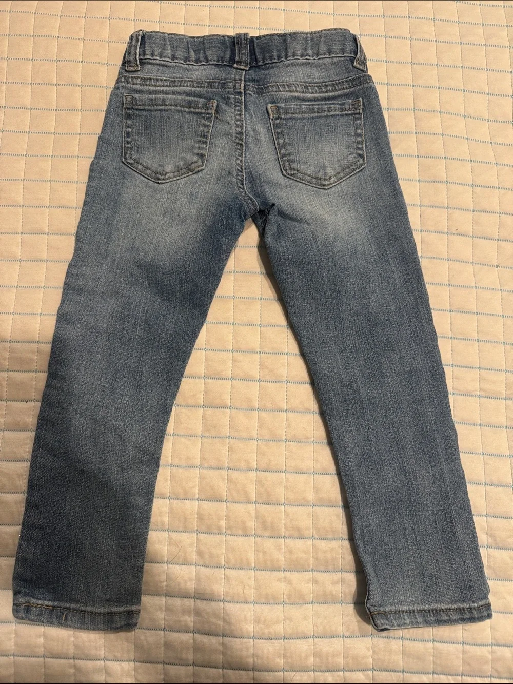 Cat & Jack Light Blue Skinny Jeans with Heart Knee Patches